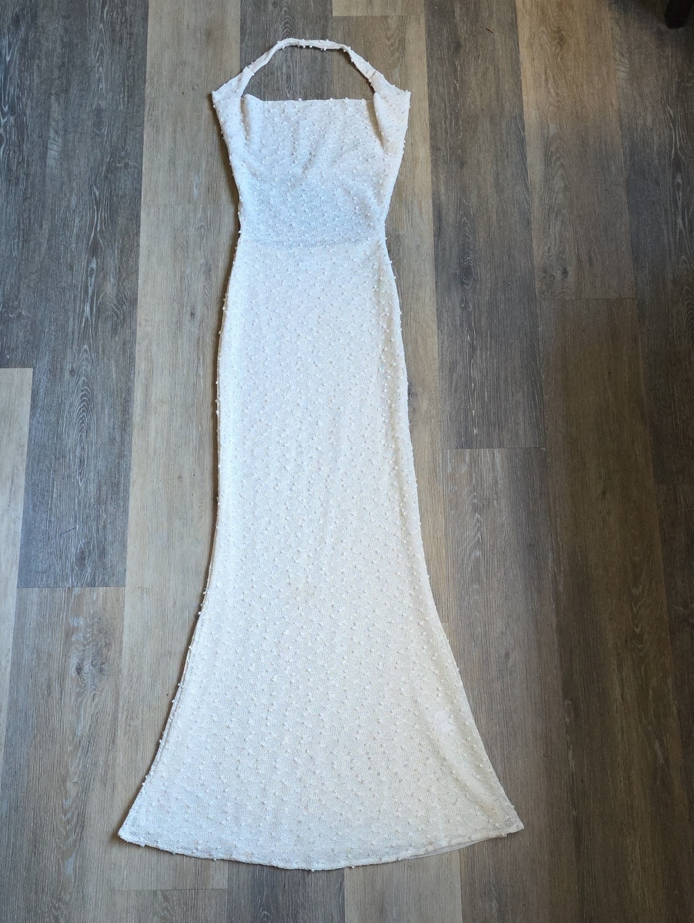 Elegant Ivory Halter-Style Dress